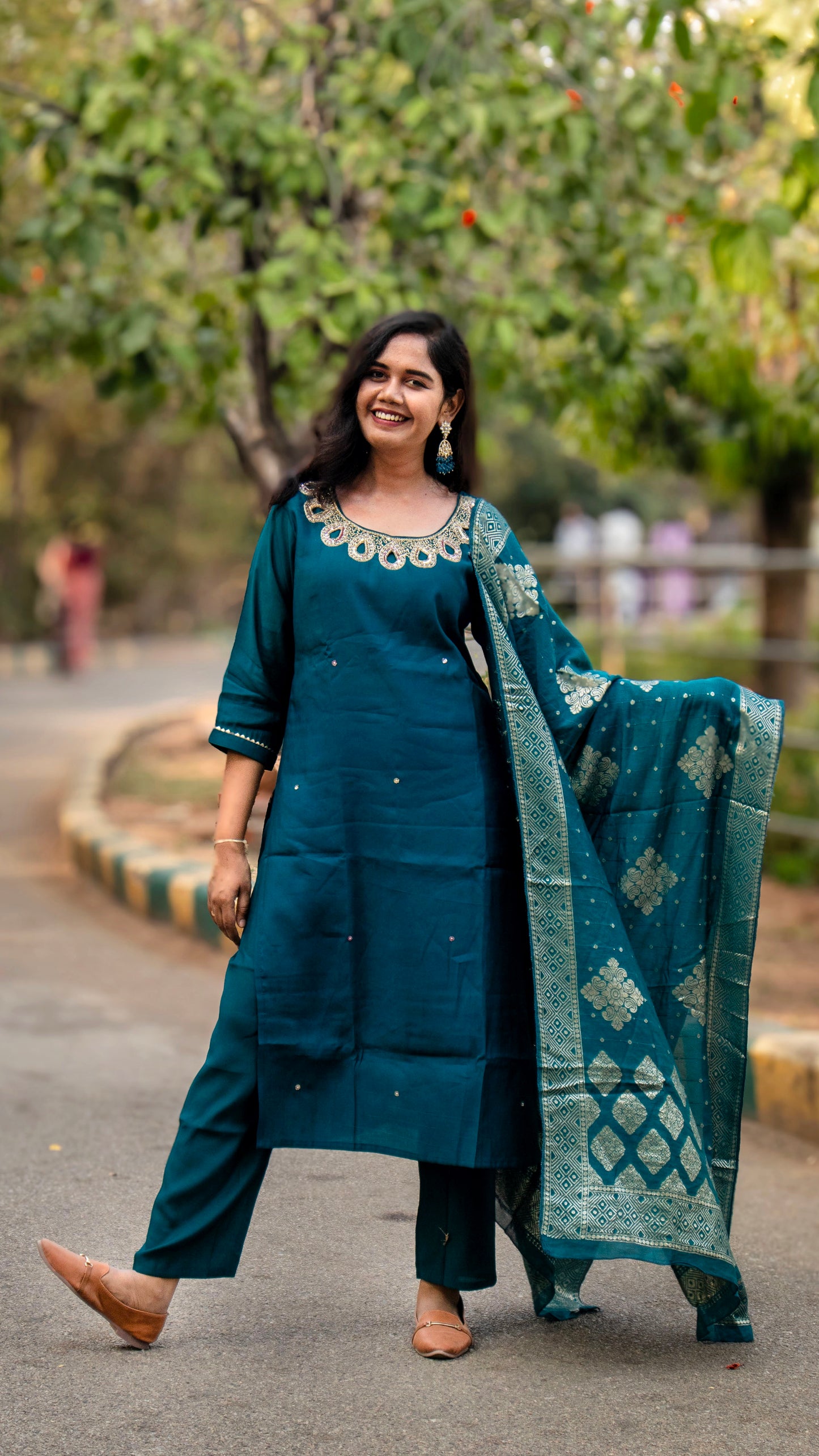 Graceful 3-Piece Green Kurti Set | Perfect for Festive & Casual Wear