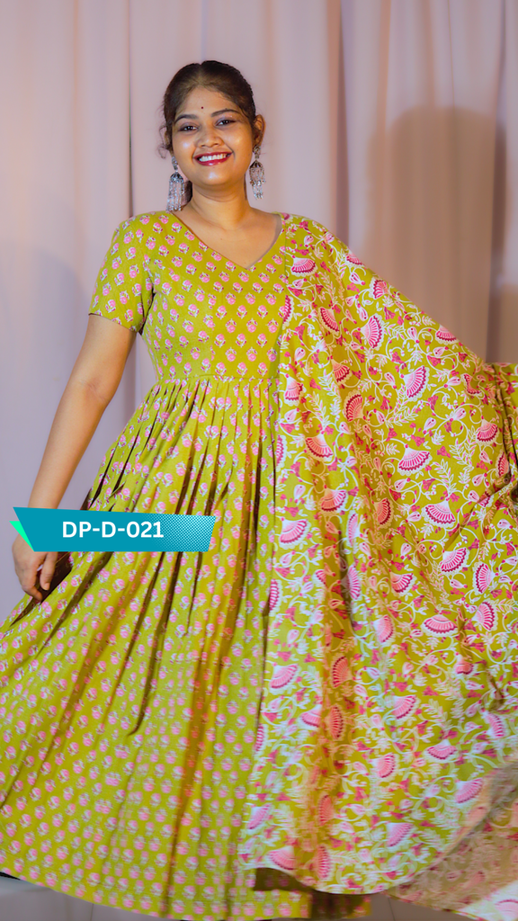 DP-D-021 – Two-Piece Anarkali Dress with Dupatta