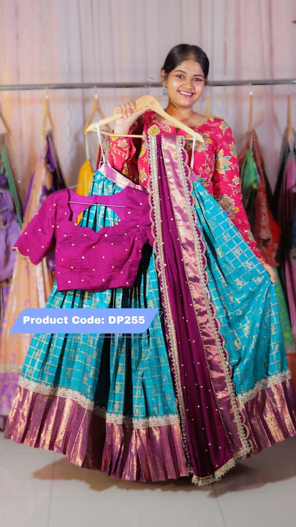 DP255 - Premium Pattu Ready-Wear Half Saree
