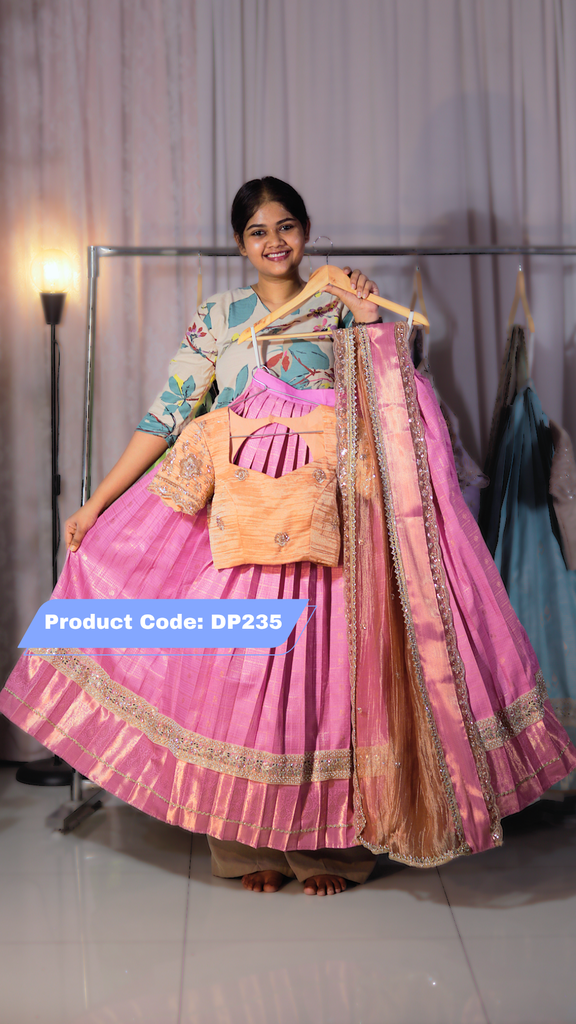 DP235 - Premium Pattu Ready-Wear Half Saree
