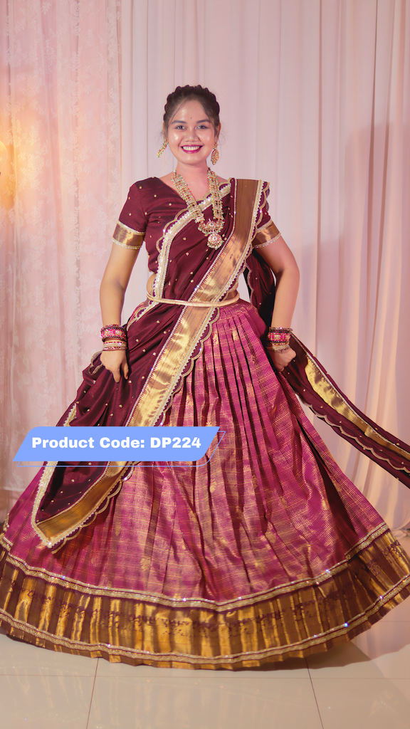 DP224 - Premium Pattu Ready-Wear Half Saree