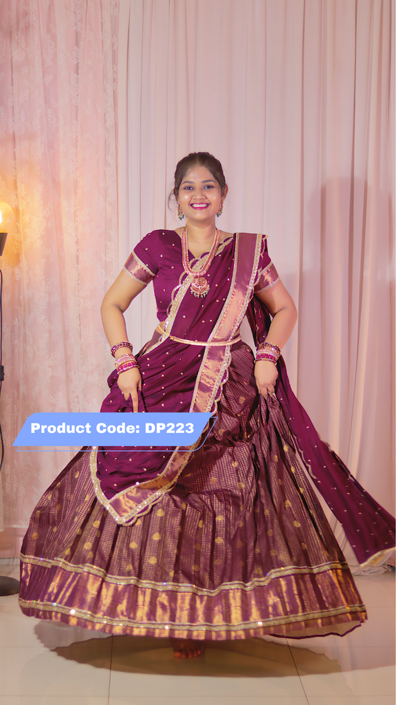 DP223 - Premium Pattu Ready-Wear Half Saree