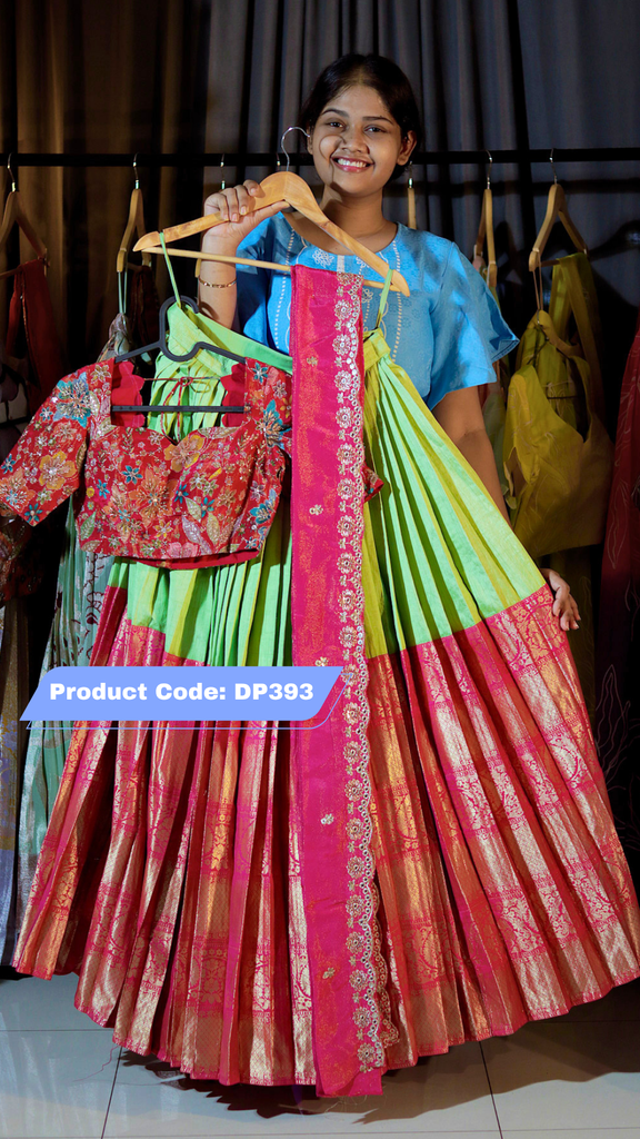 DP393 - Ashadam Sale Half Saree Clearance Sale