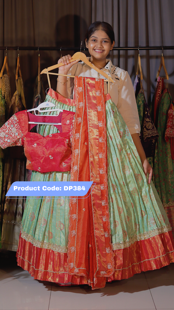 DP384 - Premium Pattu Ready-Wear Half Saree
