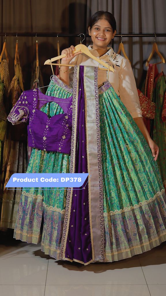 DP378 - Premium Pattu Ready-Wear Half Saree