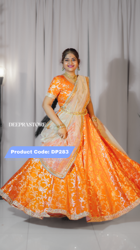 [DP283] DP283 - Festive Banarasi Silk Lehenga / Half Saree Set