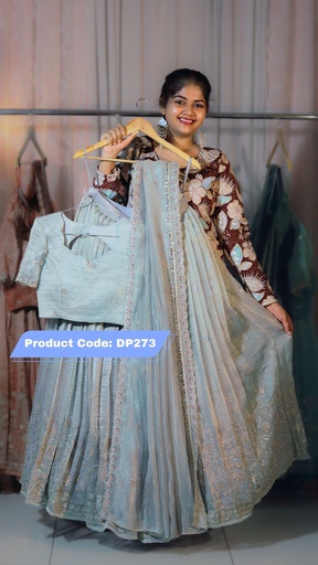 [DP273] DP273 - Tissue Designer Half Saree