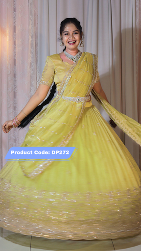 [DP272] DP272 - Tissue Designer Half Saree