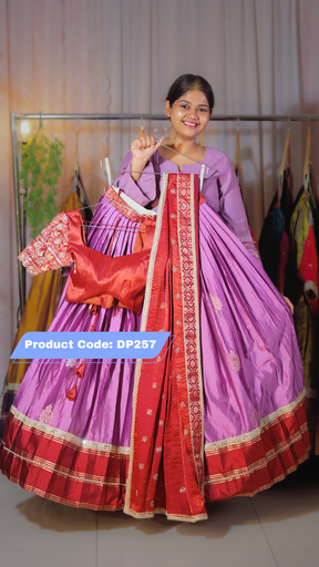 [DP257] DP257 - Premium Pattu Ready-Wear Half Saree