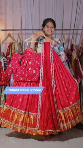 [DP222] DP222 - Premium Pattu Ready-Wear Half Saree