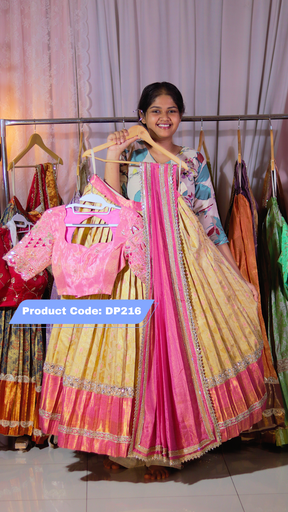 [DP216] DP216 - Premium Pattu Ready-Wear Half Saree