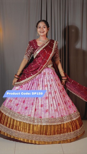 [DP159] Premium Pattu Ready-Wear Half Saree