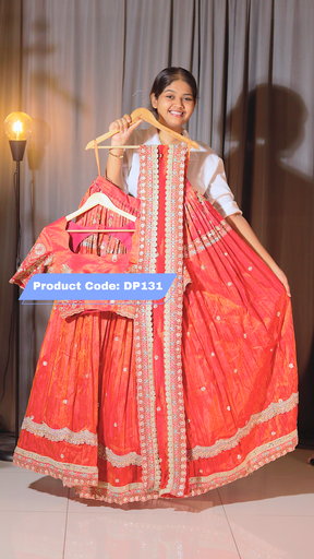 [DP131] Premium Tissue Fabric ready To wear Half Saree