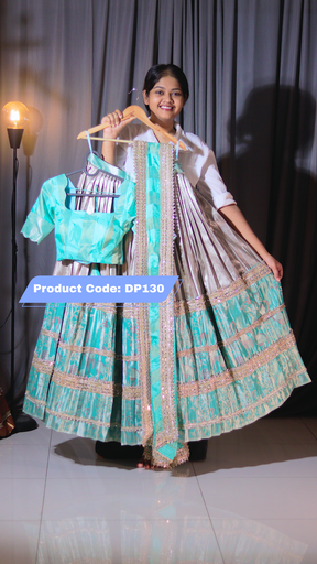 [DP130] Premium Pattu Ready-Wear Half Saree