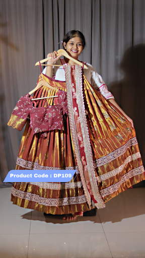 [DP109] Premium Pattu Ready-Wear Half Saree