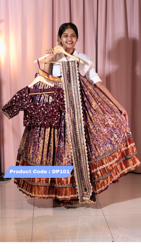 [DP101] Premium Pattu Ready-Wear Half Saree
