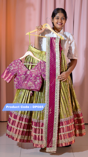 [DP085] Traditional Pattu Ready-Wear Half Saree