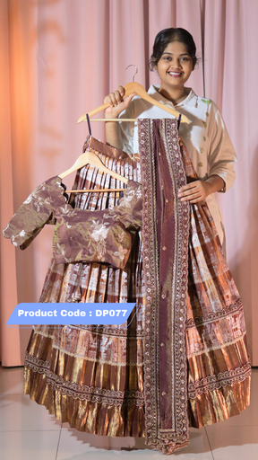 [DP077] Premium Pattu Ready-Wear Half Saree