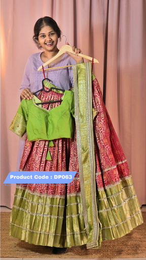[DP063] Premium Pattu Ready-Wear Half Saree