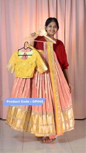 [DP042] Premium Pattu Ready-Wear Half Saree