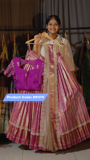 [DP375] DP375 - Premium Pattu Ready-Wear Half Saree